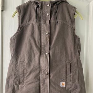 Carhartt Women's Insulated Hooded Vest -Taupe Gray